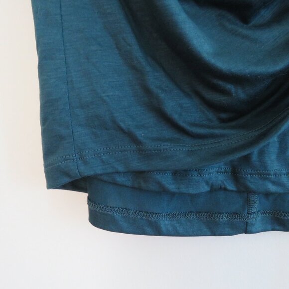 BY ANTHROPOLOGIE Ruched Knit Midi Skirt in Navy Teal Green Stretch - Size M NWT - Picture 7 of 12